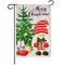 G128 Garden Flag Merry Christmas Santa Gnome with Present 12"x18" Blockout Fabric